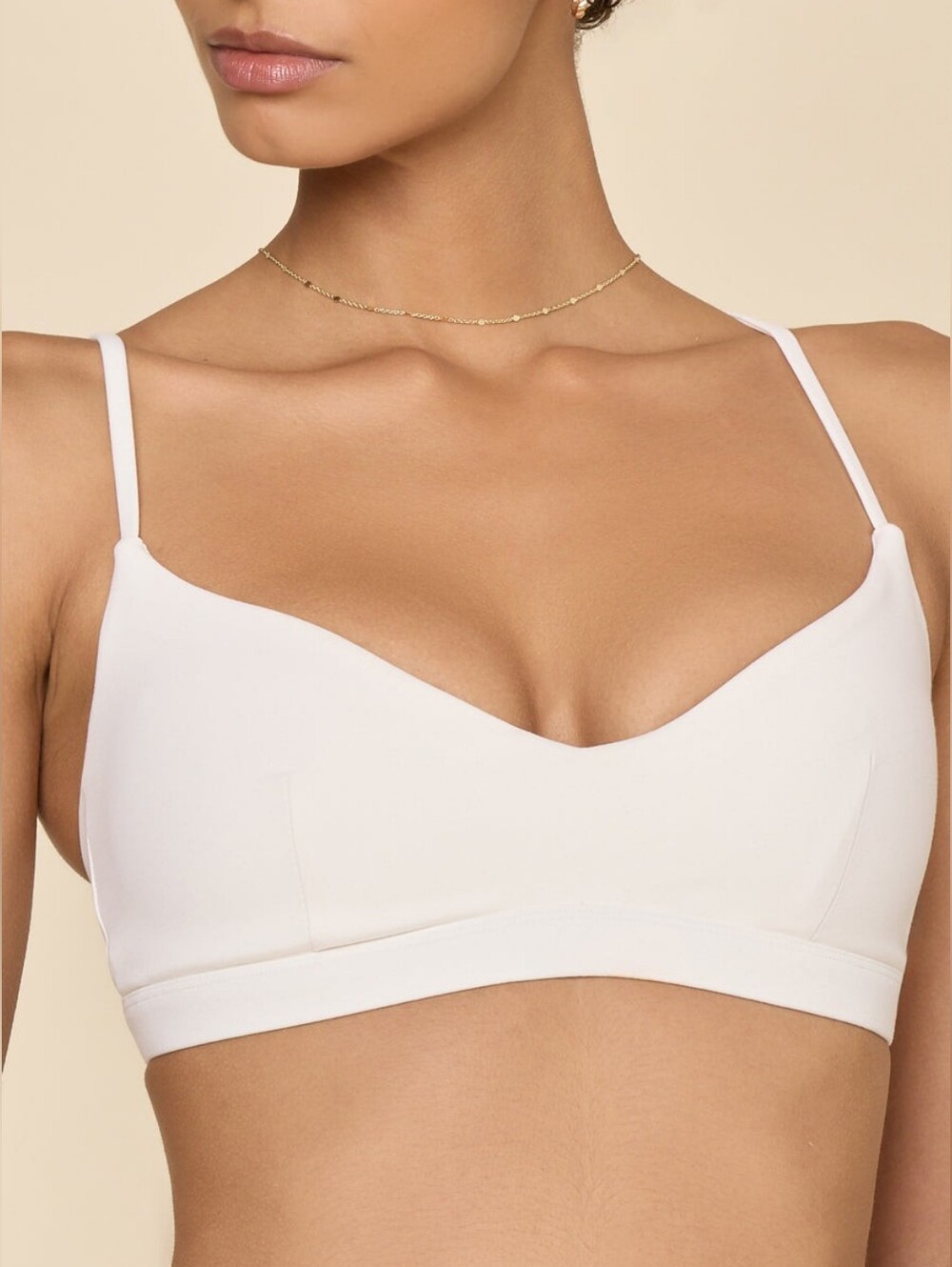 New Popflex Dainty Bra Cream Sports Bralette M Medium White